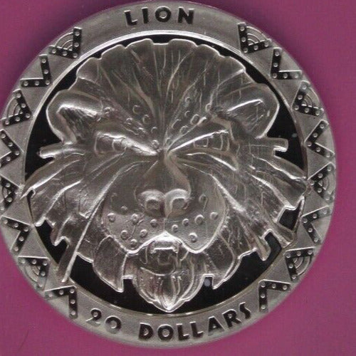 2019 PF 70 2 Ounces Silver Lion High Relief 20 DSierra Leone .999 Fine NGC 7049