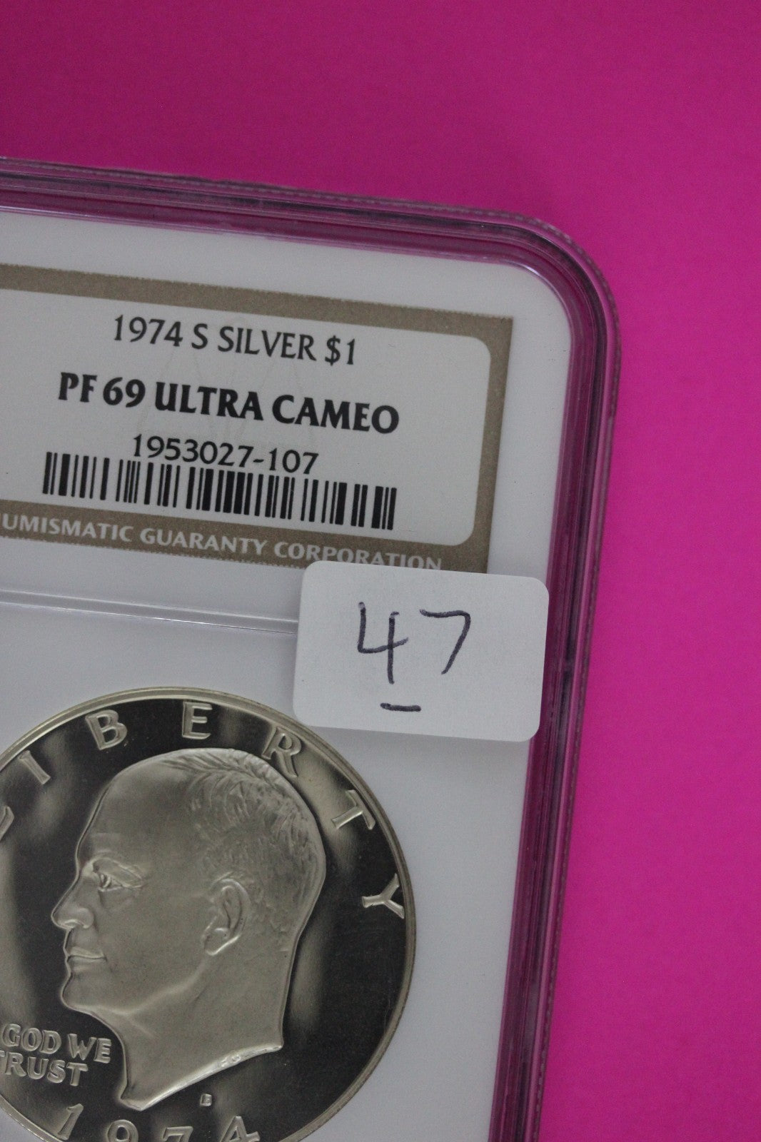1974 S PR 69 UCAM Silver Ike Eisenhower Dollar NGC Certified Authentic Slab 47