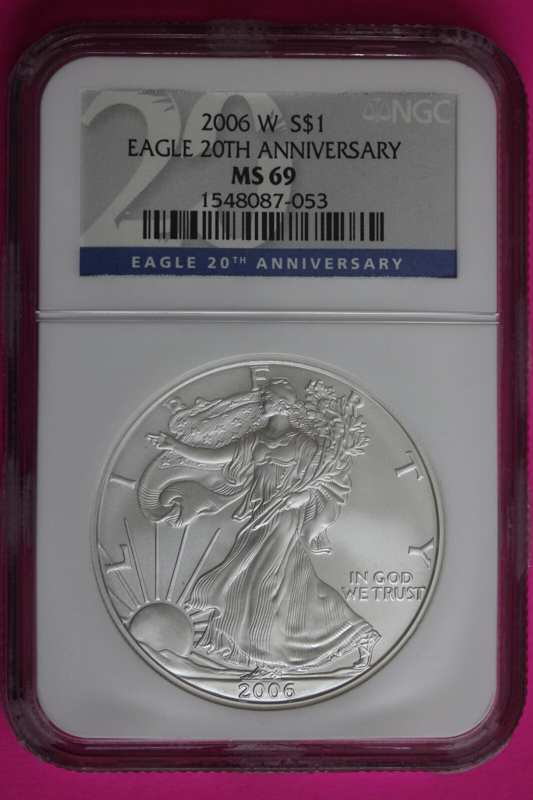 2006 W MS 69 Silver American Eagle 20th Anniversary NGC Certified Graded 564