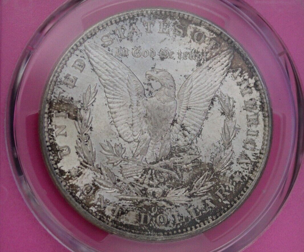 Toned 1898 O MS 63 Morgan Liberty Silver Dollar PCGS Certified Slab 07