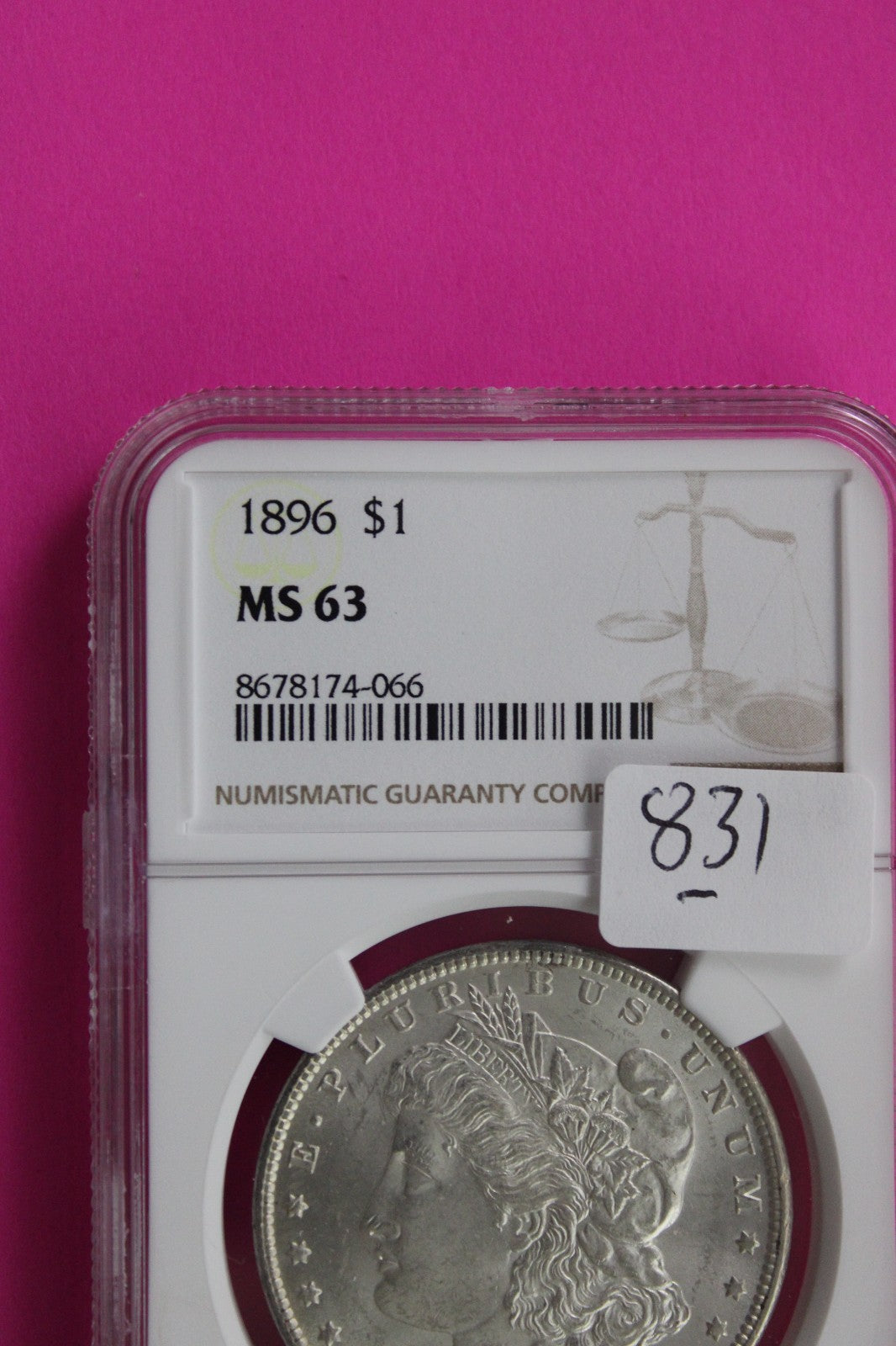 1896 P MS 63 Liberty Morgan Silver Dollar NGC Certified Graded Authentic 831
