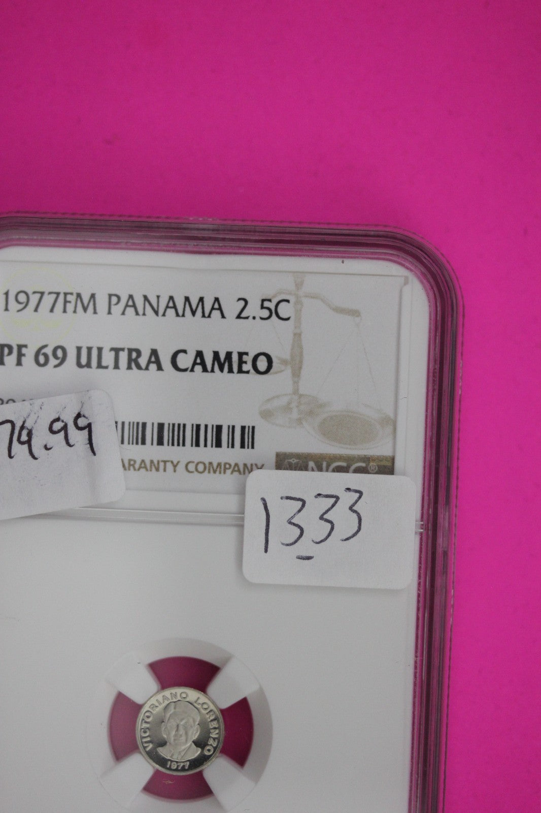 1977 Panama PF 69 Ultra Cameo Proof 2.5 Centesimos NGC Certified Graded 1333
