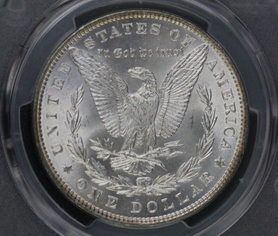 Rainbow Toned 1896 P MS 62 Morgan Liberty Silver Dollar PCGS Certified Slab 31