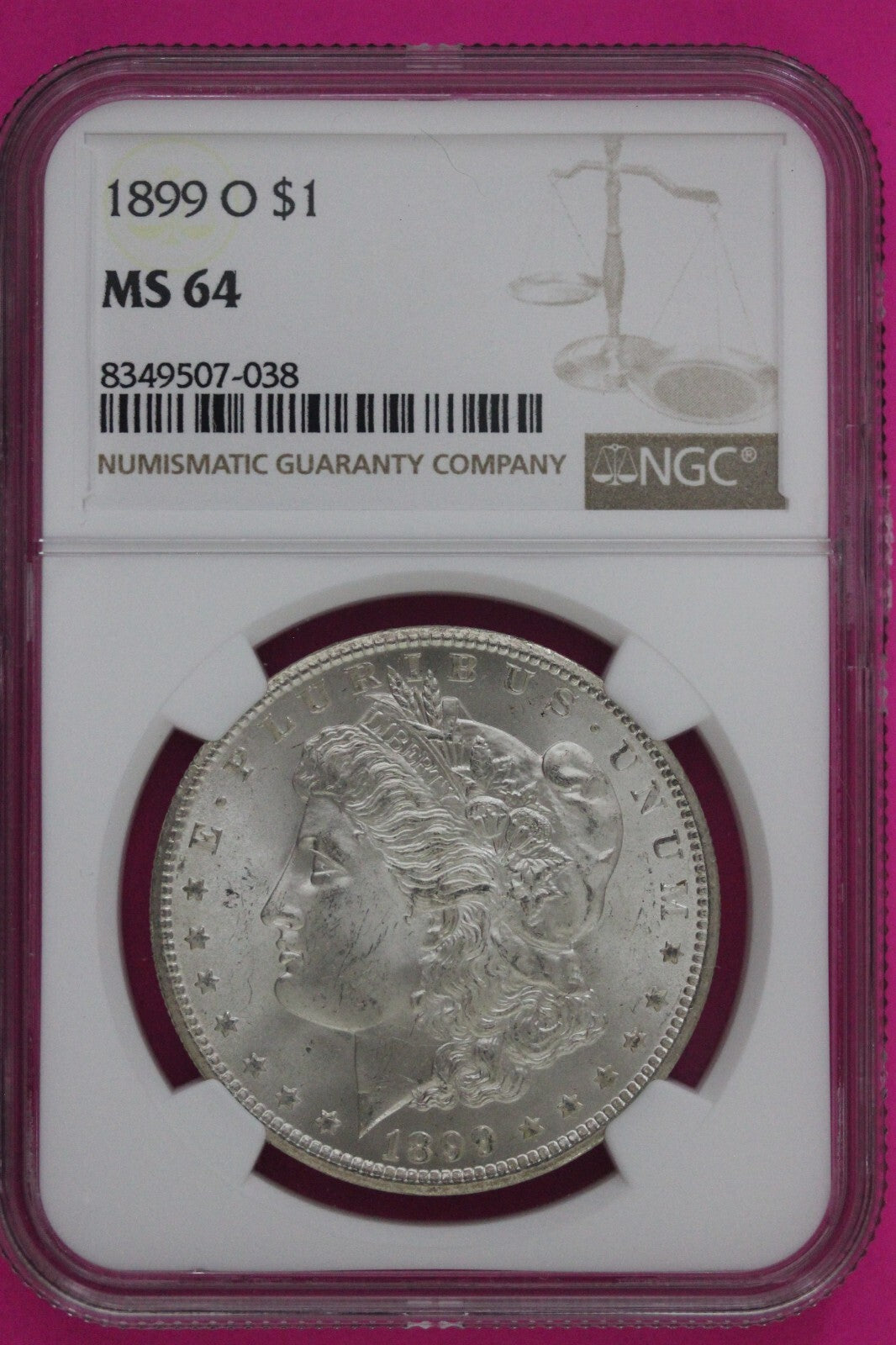 1899 O MS 64 Liberty Morgan Silver Dollar NGC Certified Graded Authentic 769