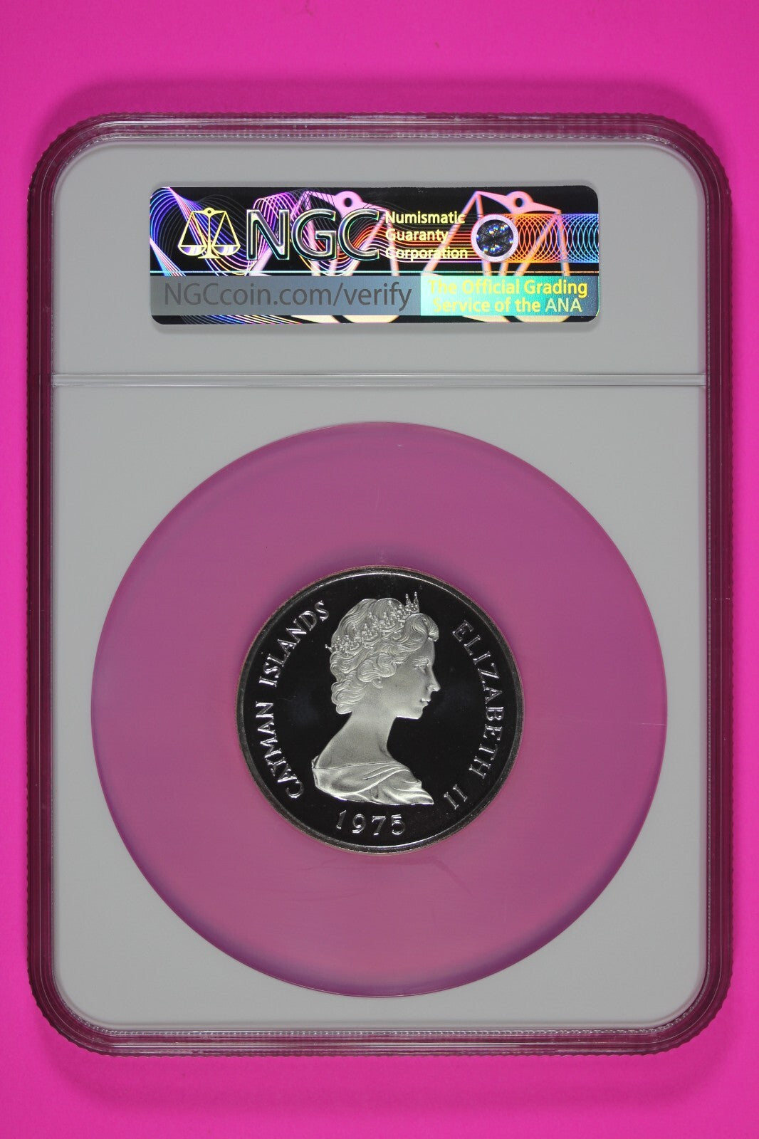 1975 PF 67 Cayman Islands $50 Five Queens Silver Coin NGC 7039
