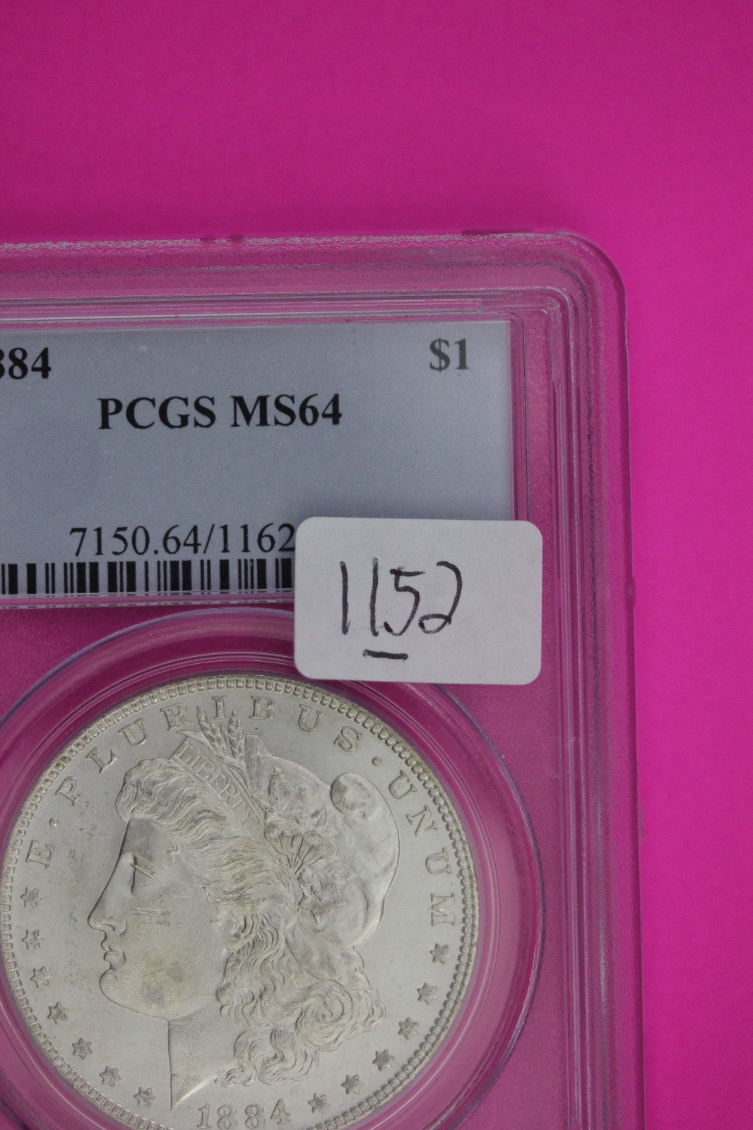 1884 P MS 64 Liberty Morgan Silver Dollar PCGS Certified Authentic Slab 1152
