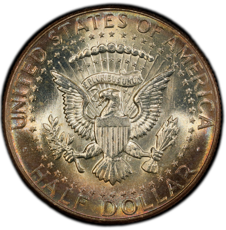 Toned 1964 P Silver MS 64 John F Kennedy Silver Half Dollar PCGS Graded 287