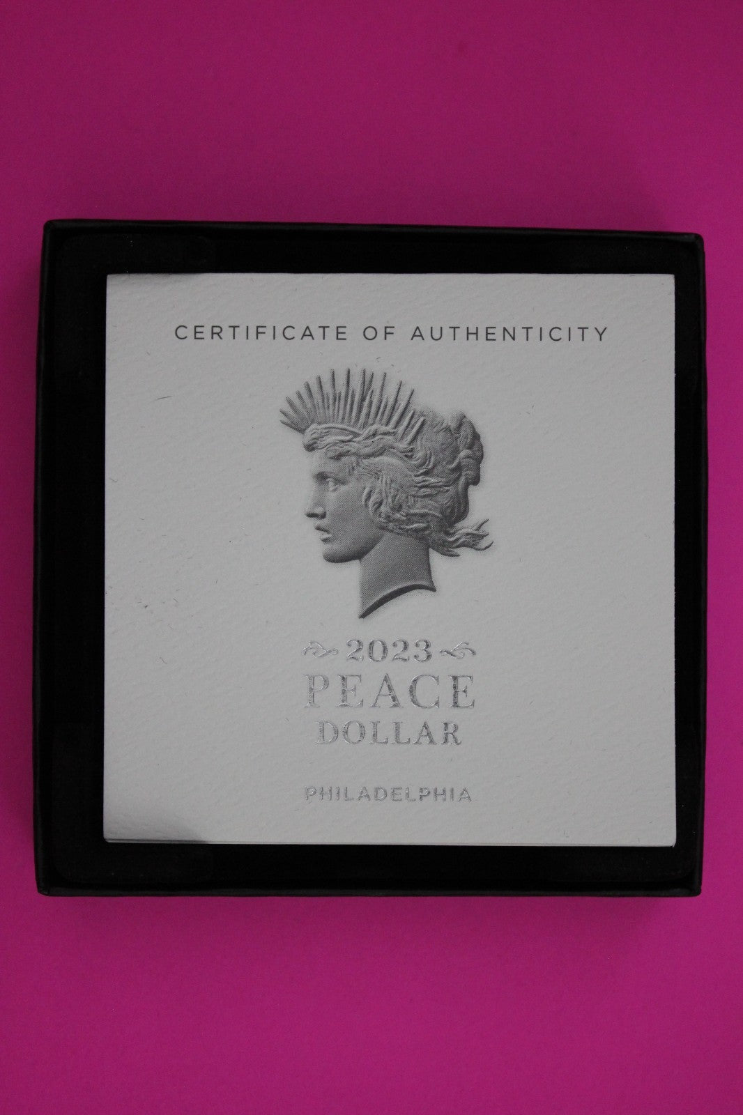 Gem Brilliant Uncirculated 2023 P Peace Silver Dollar 999 Fine Mint Box COA 6036