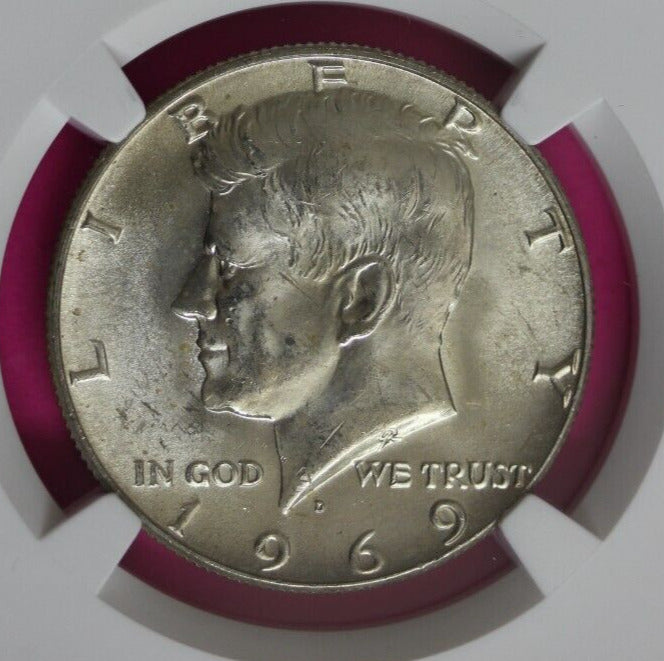 1969 D MS 64 Kennedy Half Dollar NGC Graded Certified Authentic Slab Silver 1383