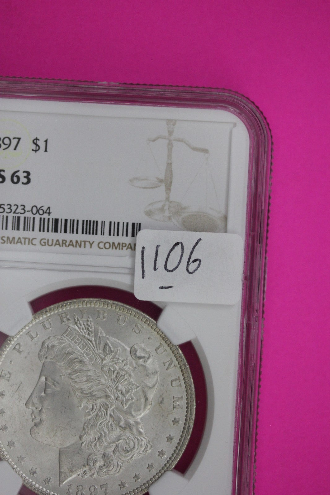 1897 P MS 63 Liberty Morgan Silver Dollar NGC Certified Graded Authentic 1106