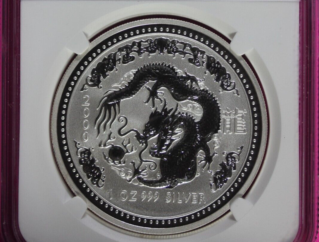 2000 MS 69 Year Of The Dragon Australia Lunar NGC Certified Authentic Slab 886