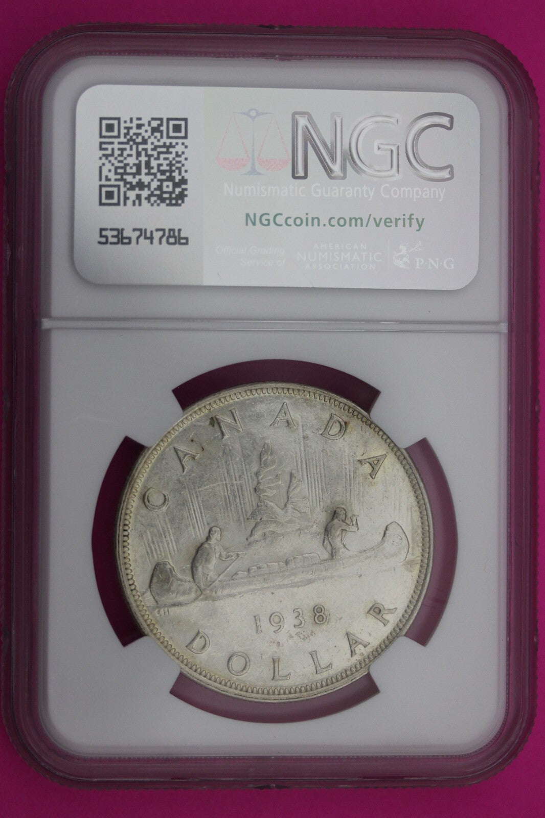 1938 AU 58 Canada Silver Dollar NGC Graded Certified Authentic Coin Slab 188