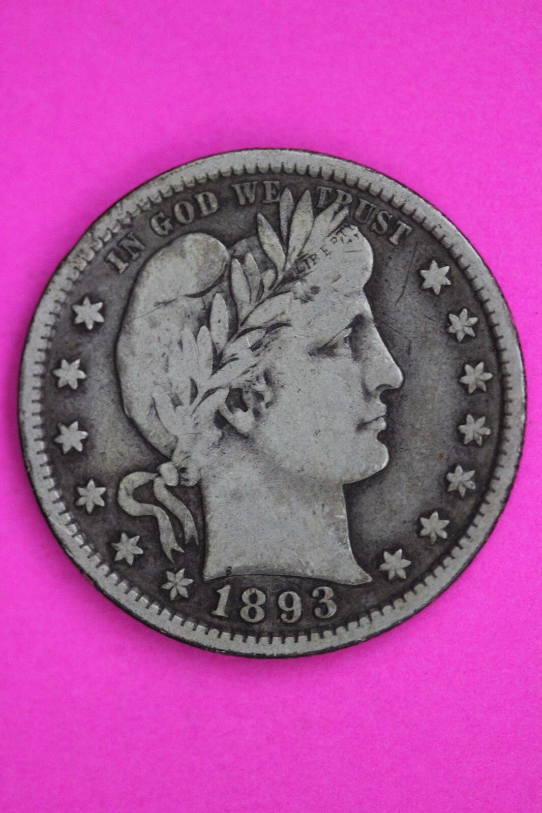 1893 S Barber Liberty Silver Quarter Guaranteed Authentic & Genuine Coin 0611N
