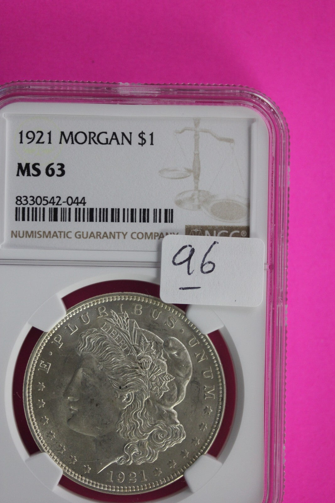 1921 P MS 63 Liberty Morgan Silver Dollar NGC Certified Graded Authentic Slab 96