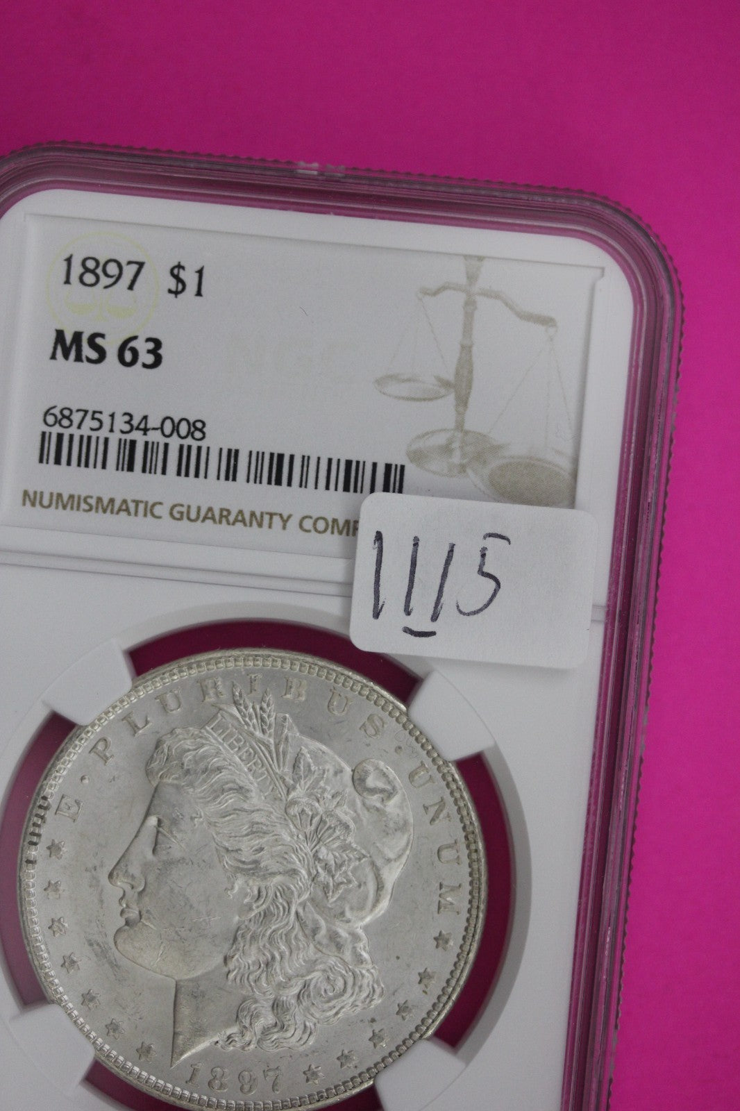 1897 P MS 63 Liberty Morgan Silver Dollar NGC Certified Graded Authentic 1115