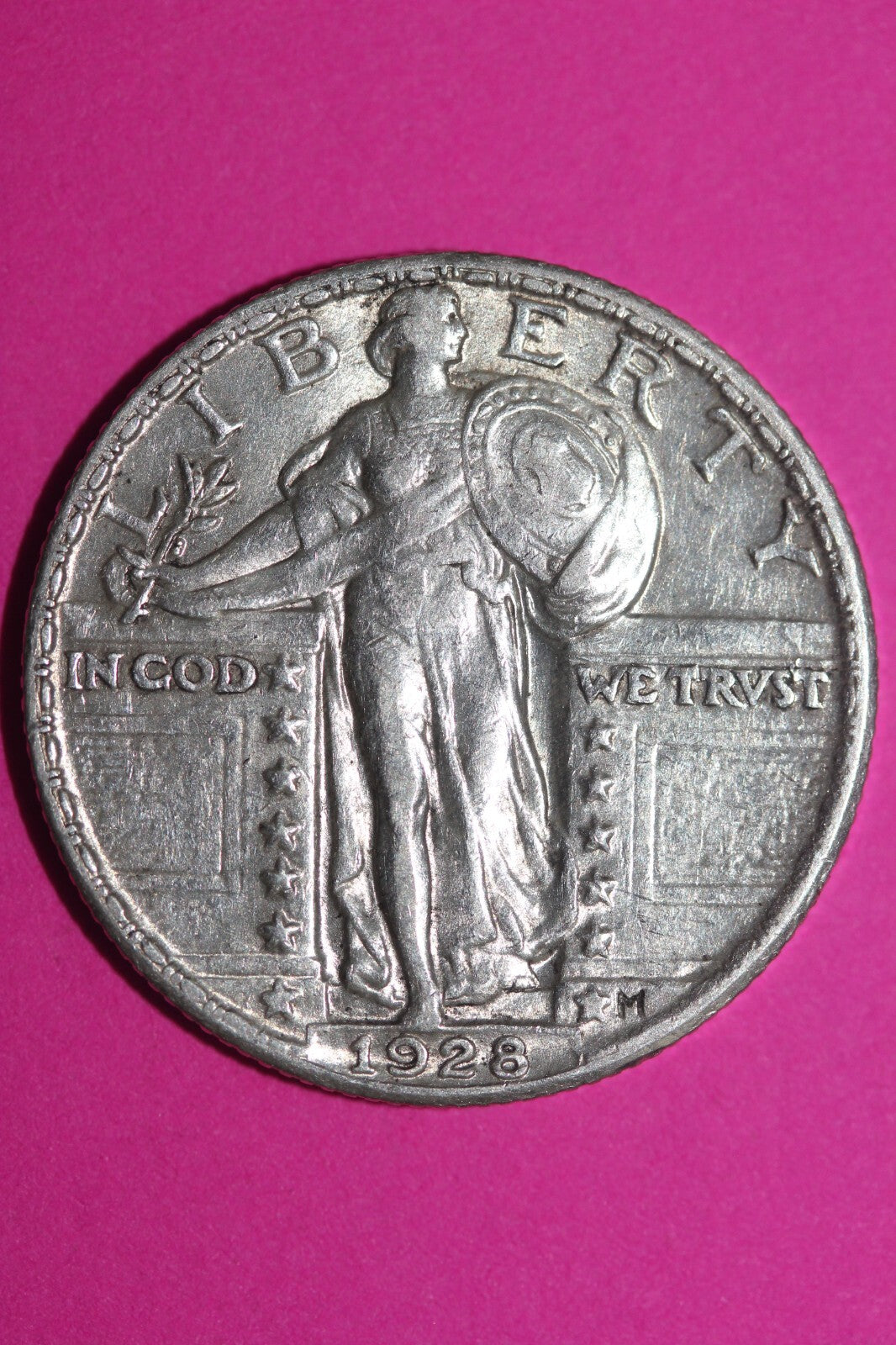 High Grade 1928 P Standing Liberty Silver Quarter Guaranteed Authentic Coin 1114