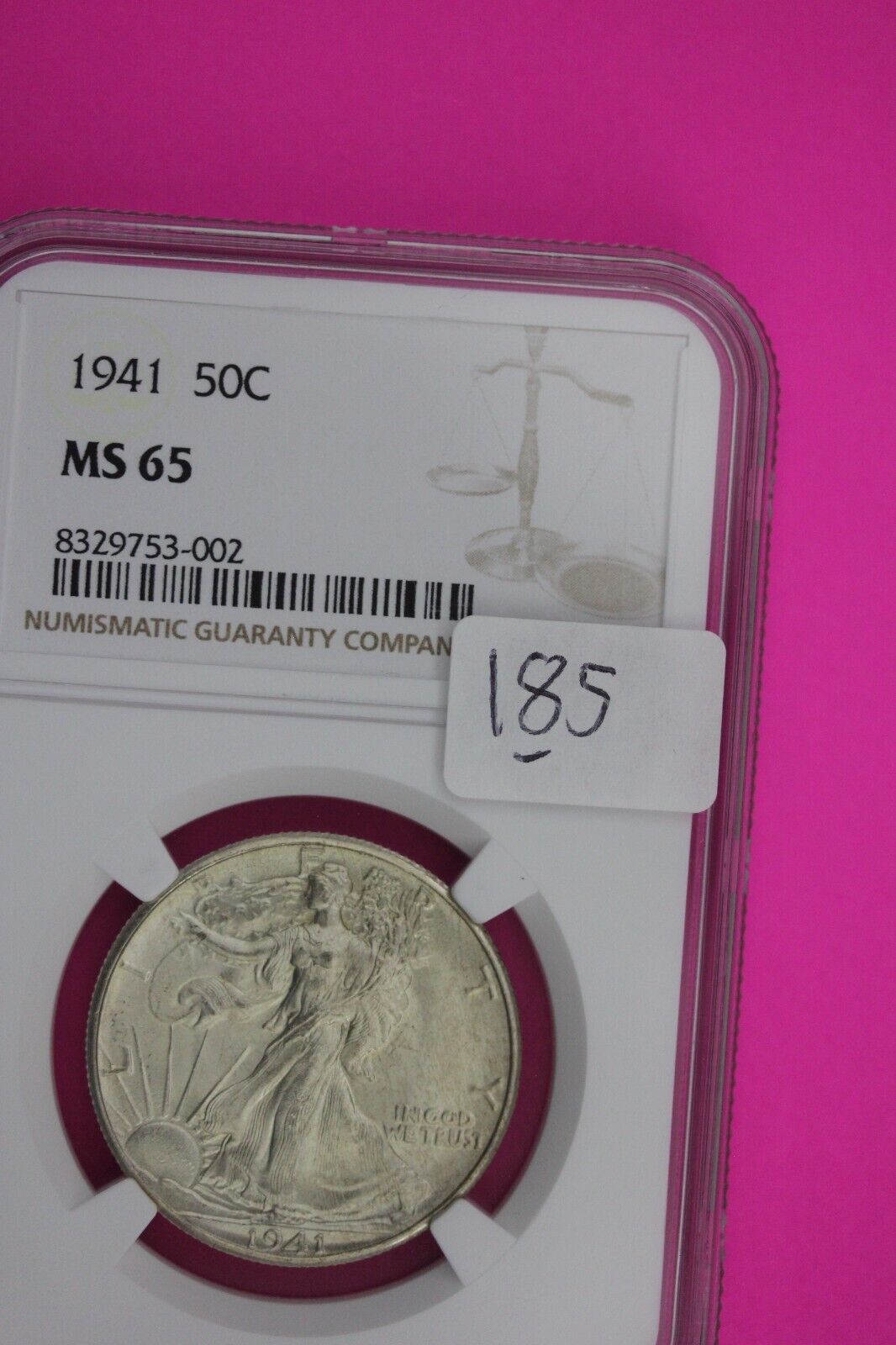 1941 P MS 65 Walking Liberty Half Dollar NGC Graded Certified Authentic 185