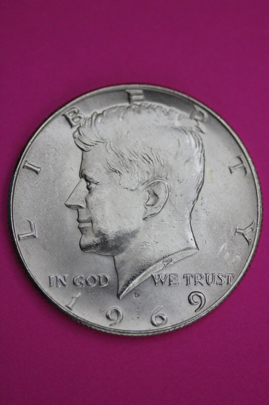 Gem BU 1969 D John F Kennedy Half Dollar 40% Silver Same Coin In Pics TOM 08
