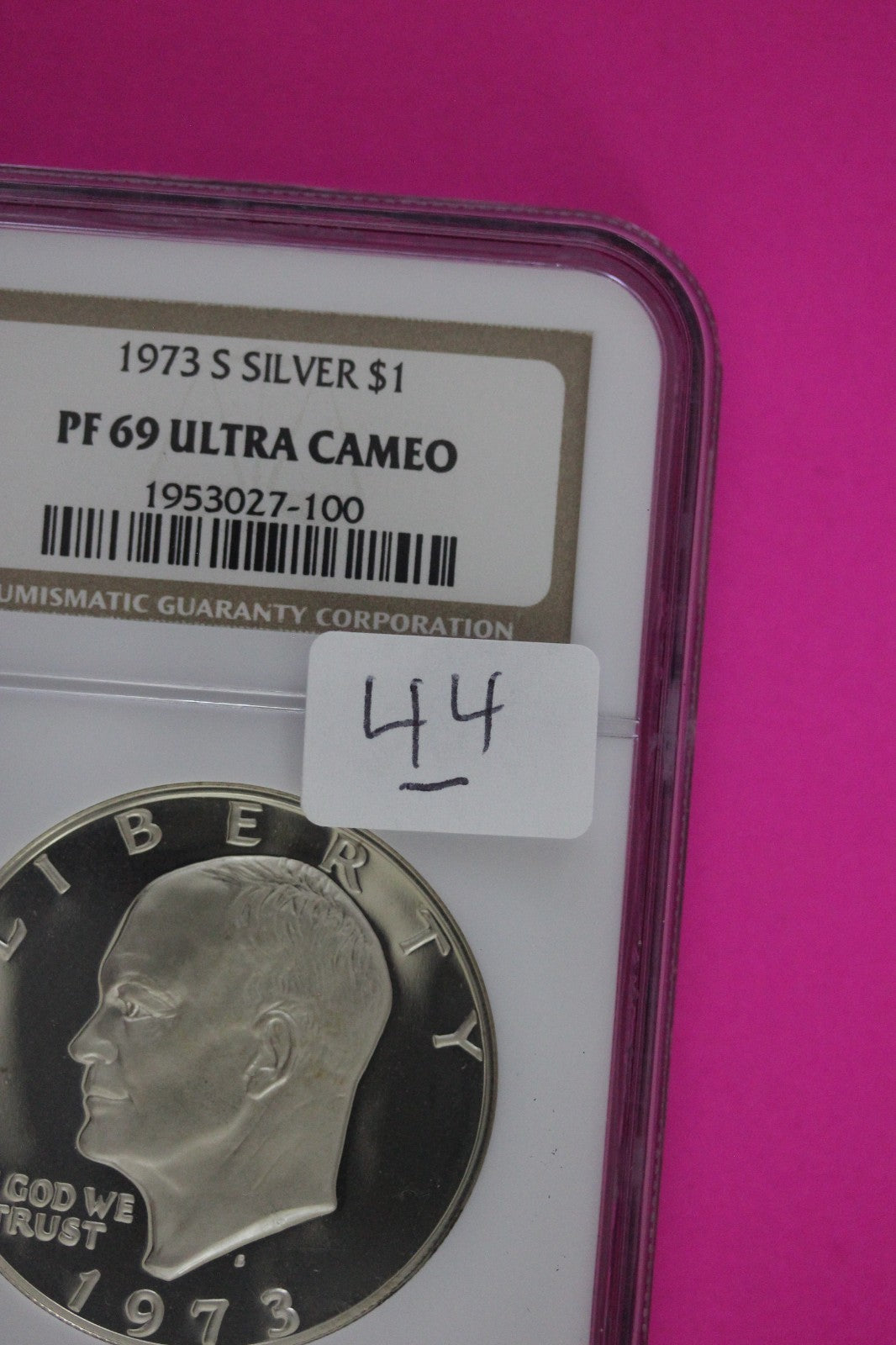 1973 S PR 69 UCAM Silver Ike Eisenhower Dollar NGC Certified Authentic Slab 44