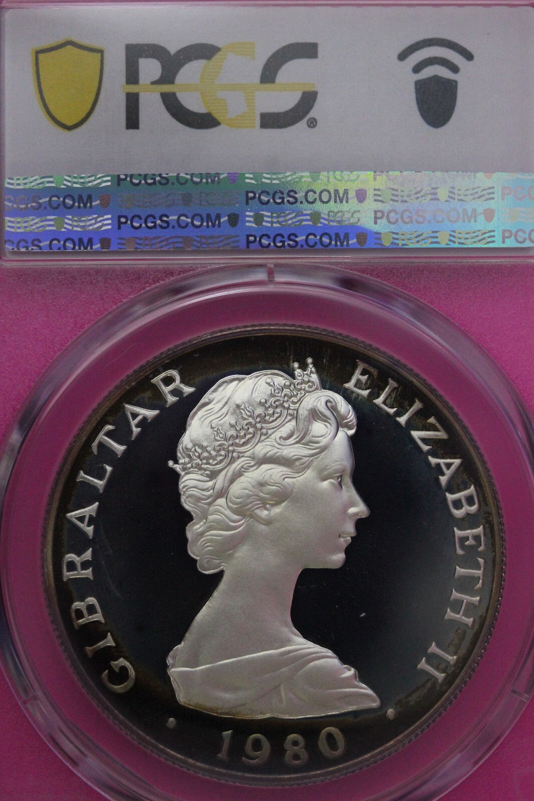 1981 PR 68 DCAM Crown Gibraltar Admiral Nelson Battle Trafalgar PCGS Silver 572