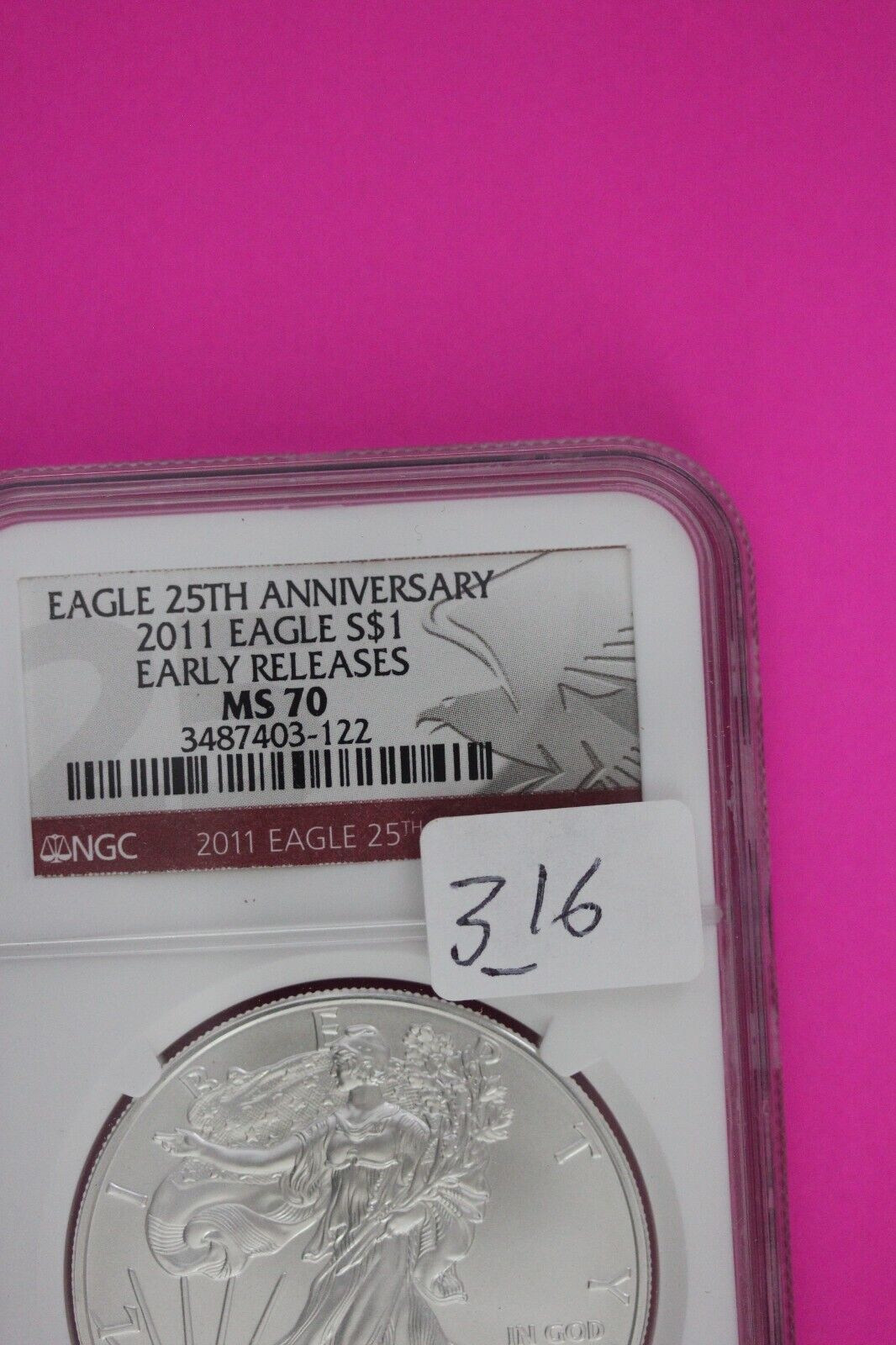 2011 MS 70 Silver American Eagle 25th Anniversary NGC Graded First Releases 316