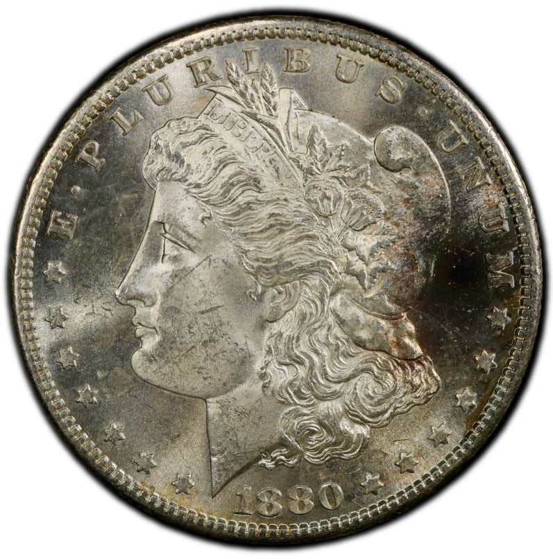 Toned 1880 S MS 65 Morgan Silver Dollar PCGS Graded Certified Authentic Slab 243