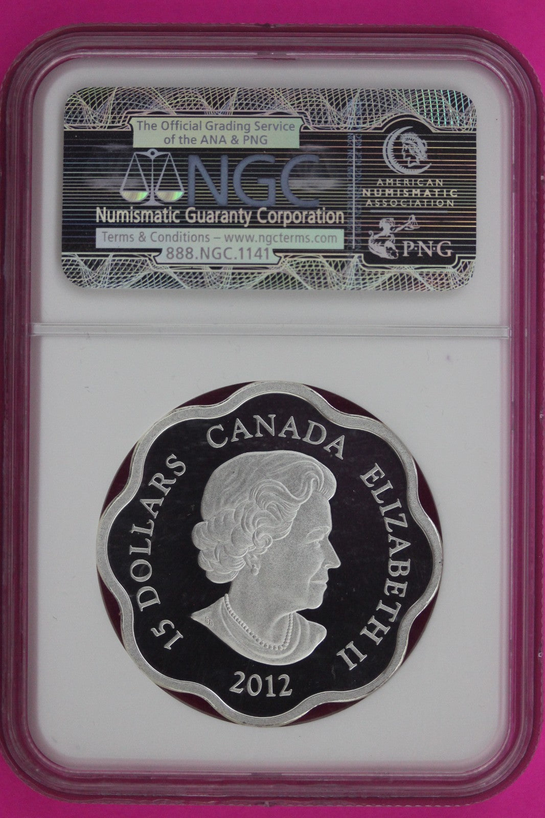 2012 PF 69 Scallop Year Of the Dragon Canada 1 OZ Silver $15 NGC Certified 888
