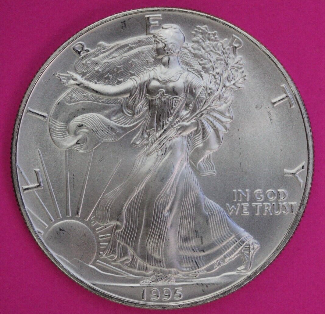 Key Date 1995 BU American Silver Eagle Key Date 1 Ounce 999 Exact Coin Shown 63