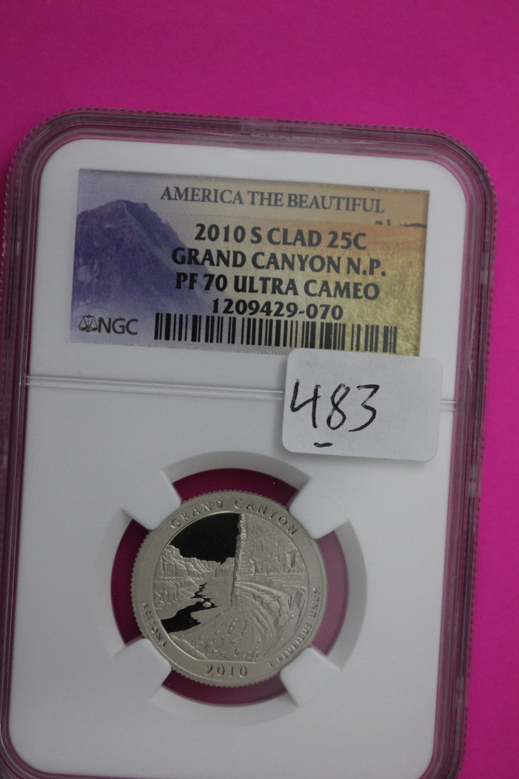2010 S PF 70 Clad Quarter Grand Canyon Park ATB NGC Graded Certified Slab 483