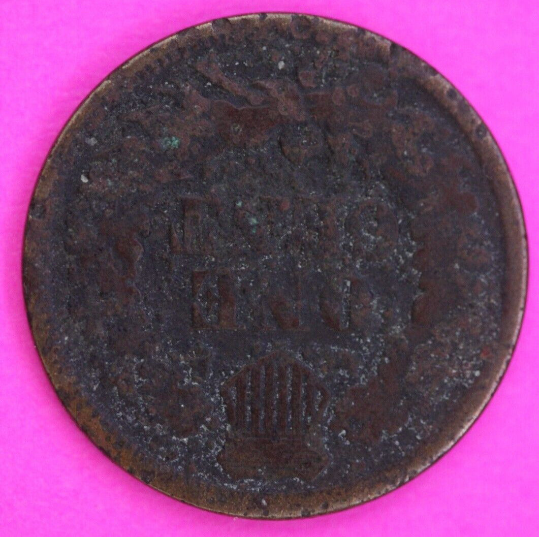 1864 Bronze Rotated Die Indian Head Cent Penny You Get The Exact Coin Shown 317