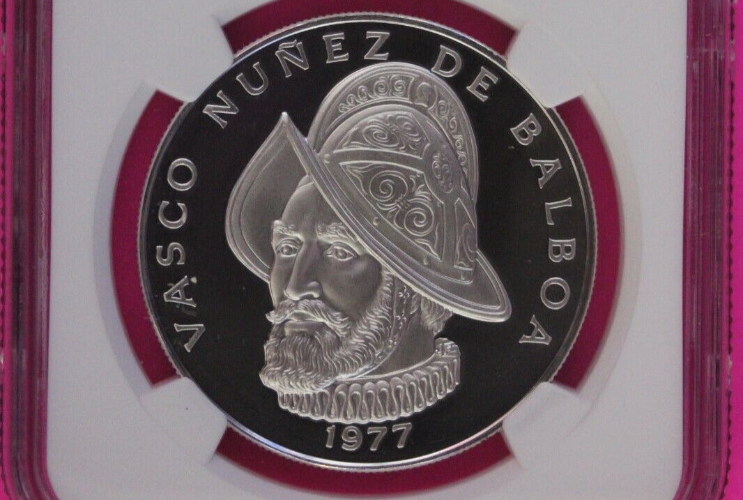 1977 Panama PF 69 Ultra Cameo Proof Silver Balboa NGC Certified Graded Slab 1002
