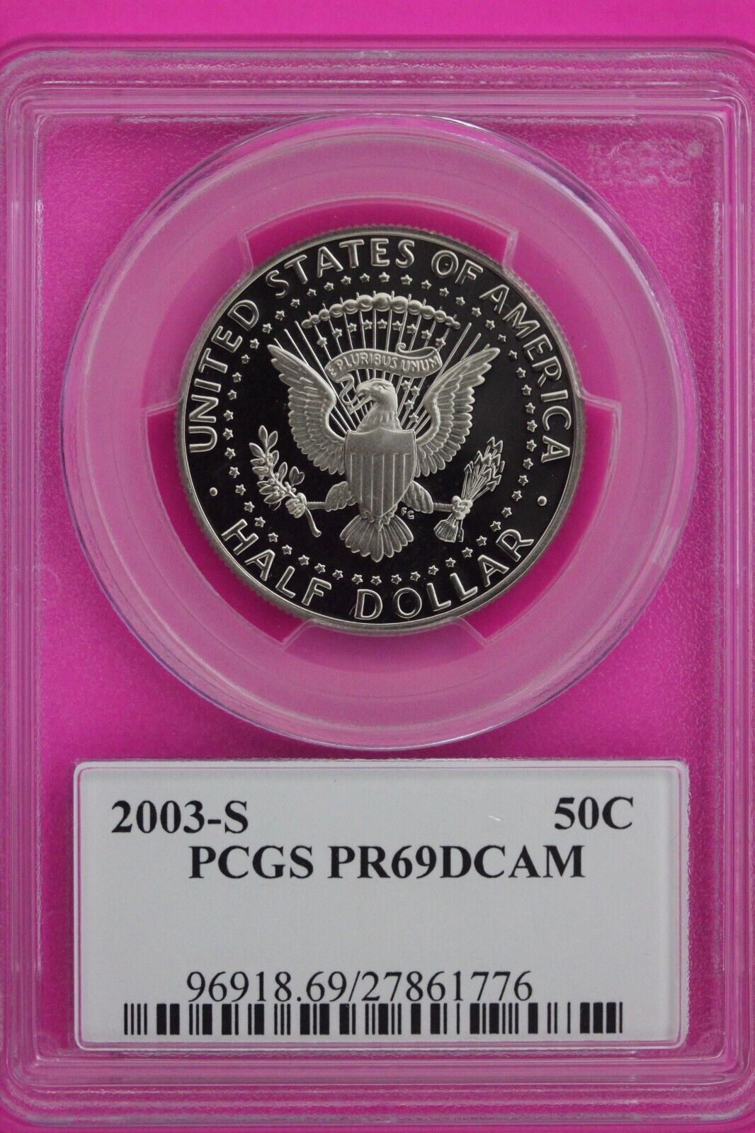 2003 S PR 69 Deep Cameo John Kennedy Clad Half Dollar JFK Label PCGS Slab 345