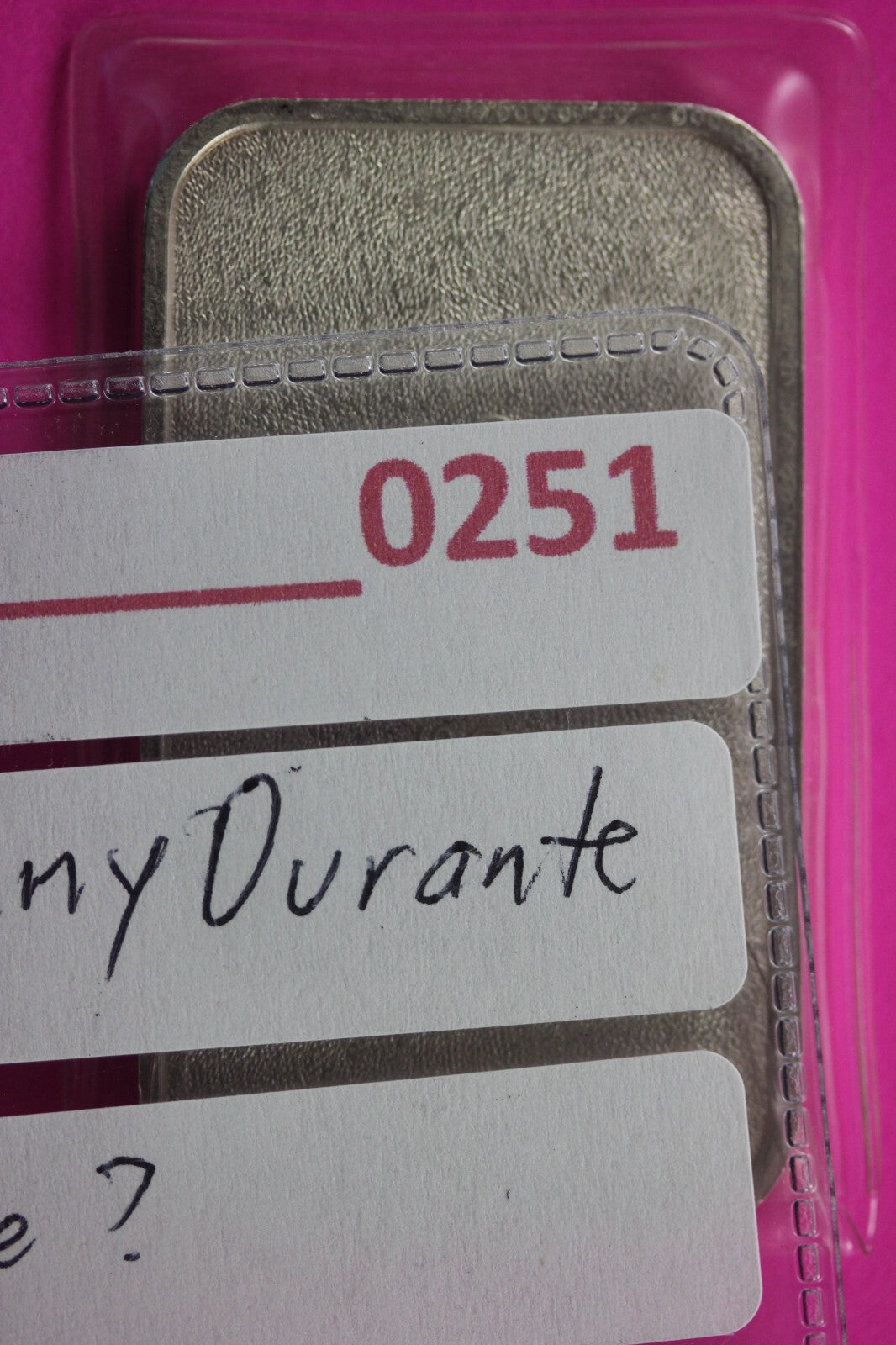 Jimmy Durante The Sehnozzola Rare Vintage Art Bar 1 oz .999 Silver Bar B118