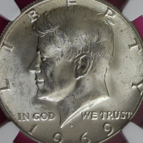 1969 D MS 64 Kennedy Half Dollar NGC Graded Certified Authentic Slab Silver 1382