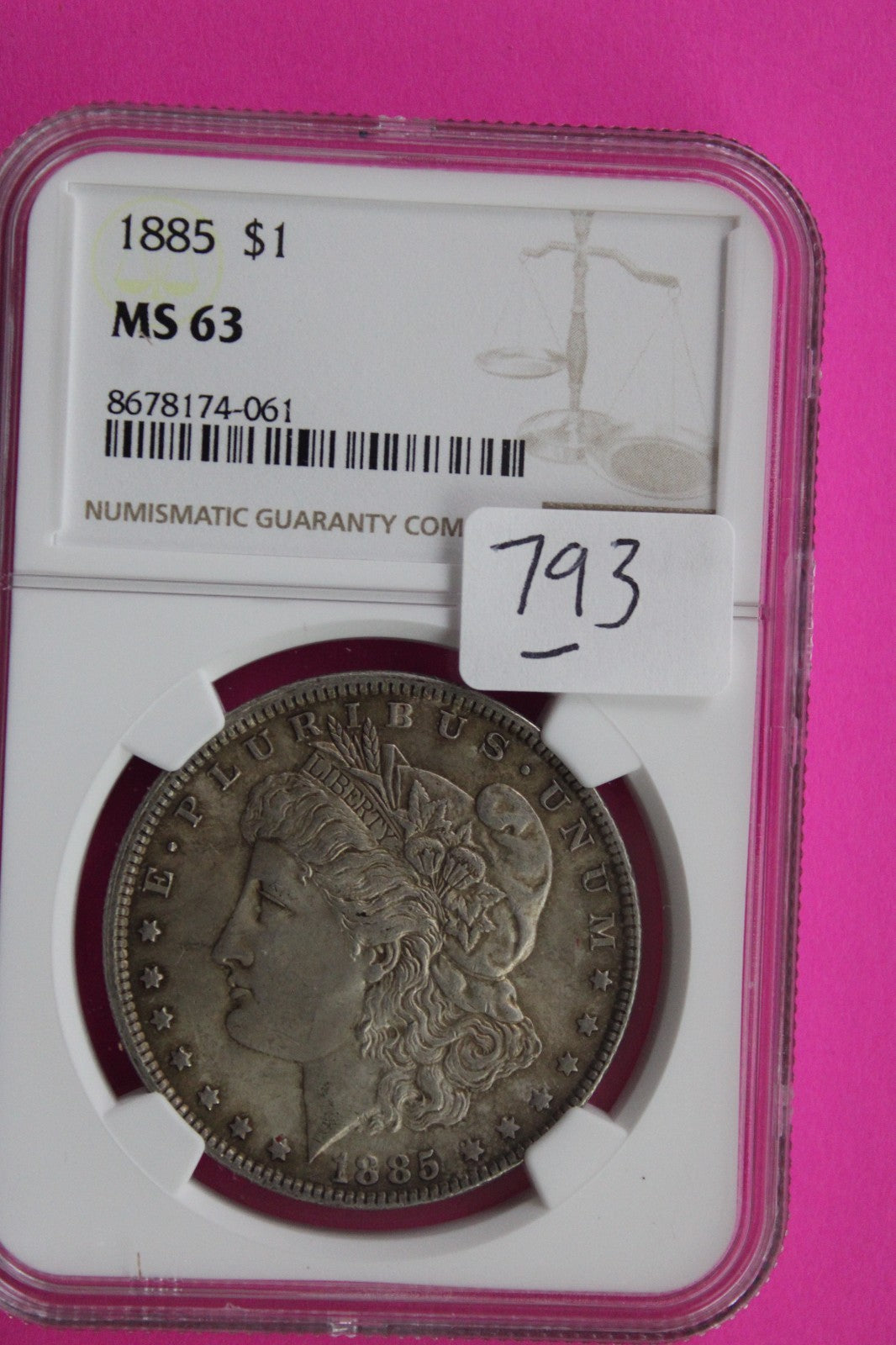 1885 P MS 63 Liberty Morgan Silver Dollar NGC Certified Graded Authentic 793