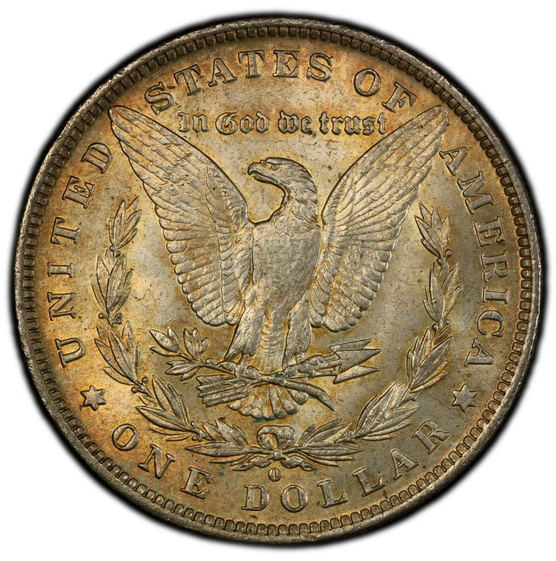 Toned 1884 O MS 63 Morgan Liberty Silver Dollar PCGS Certified Graded Slab 988