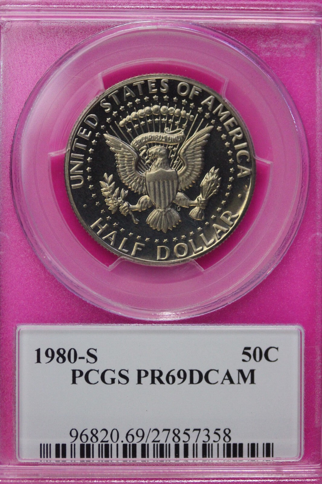 1980 S PR 69 Deep Cameo John Kennedy Clad Half Dollar JFK Label PCGS Slab 1115