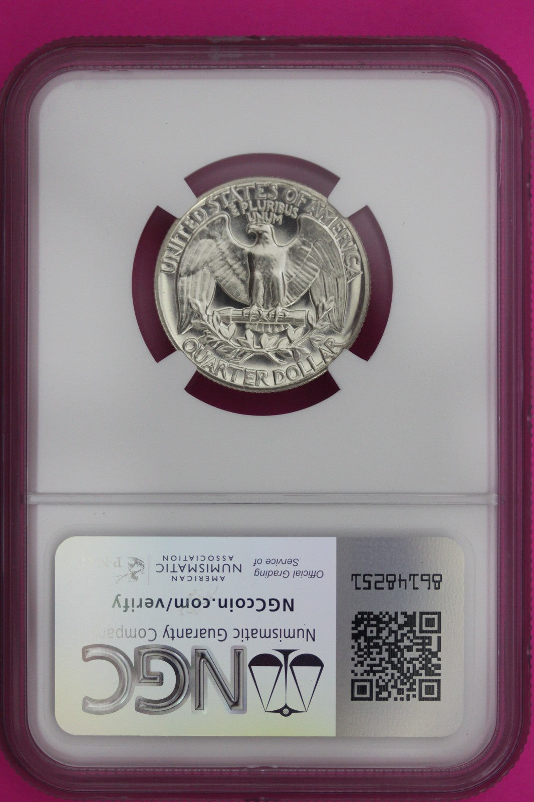 1964 PF 66 Proof Washington Silver Quarter NGC Certified Graded Authentic 857