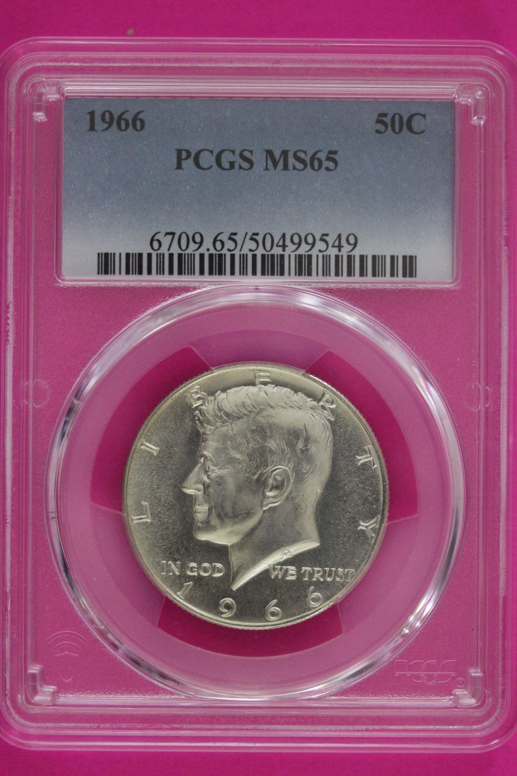 1966 MS 65 Kennedy Half Dollar NGC Graded Certified Authentic Slab Silver 69