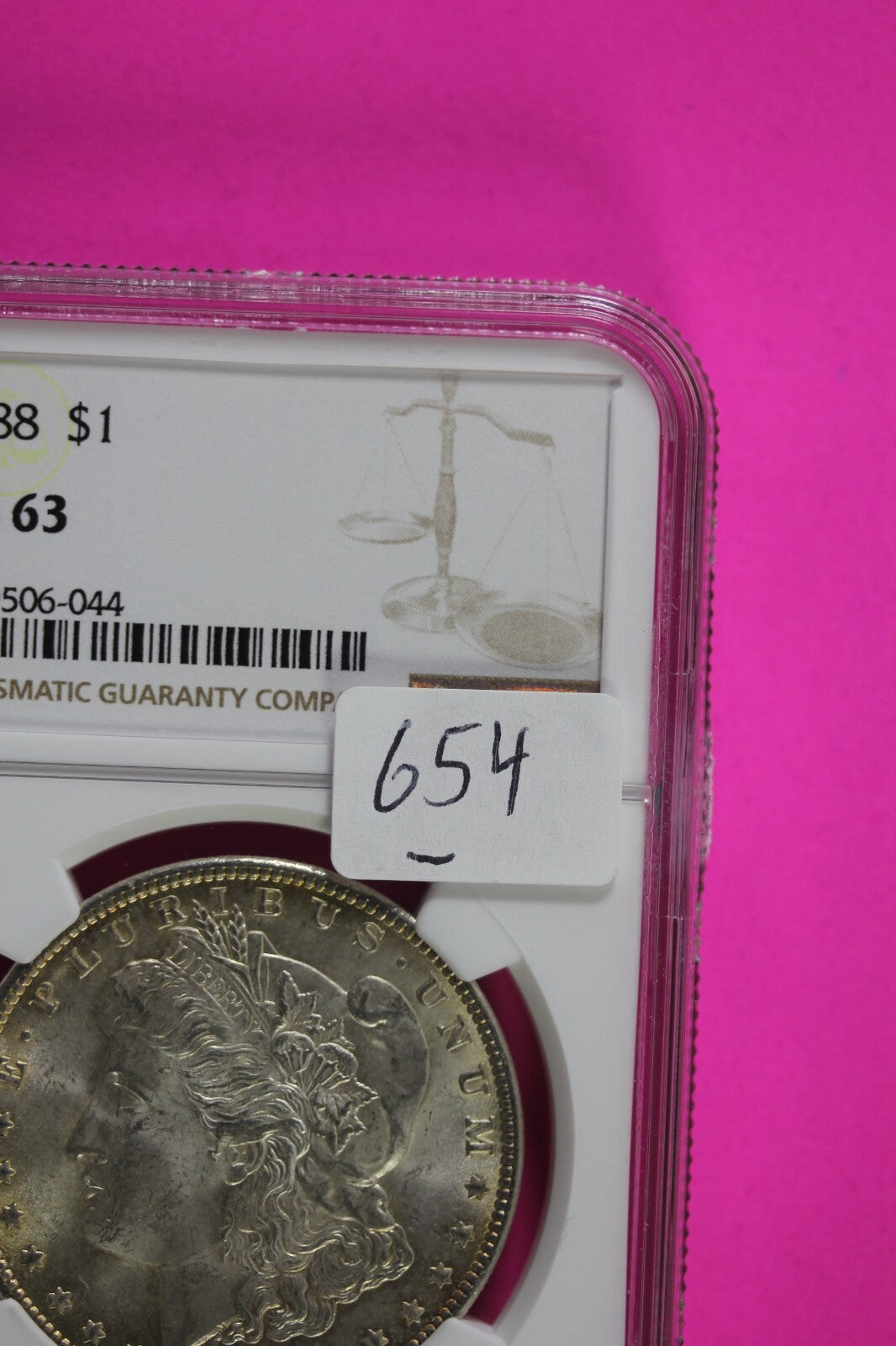 1888 P MS 63 Liberty Morgan Silver Dollar NGC Certified Graded Authentic 654