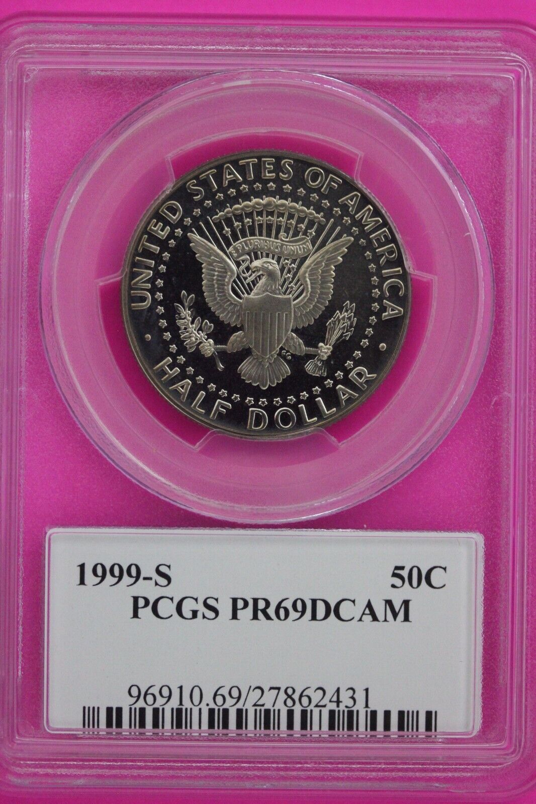1999 S PR 69 Deep Cameo John Kennedy Clad Half Dollar JFK Label PCGS Slab 340