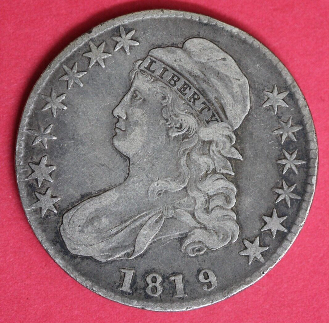 1819/18 Capped Liberty Bust Half Dollar Very Rare Erupting Star 2 O-104 OCE 85