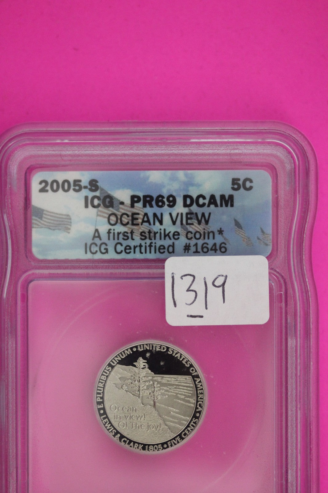 2005 S PR 69 Thomas Jefferson Nickel ICG Certified Graded Authentic Slab 1319
