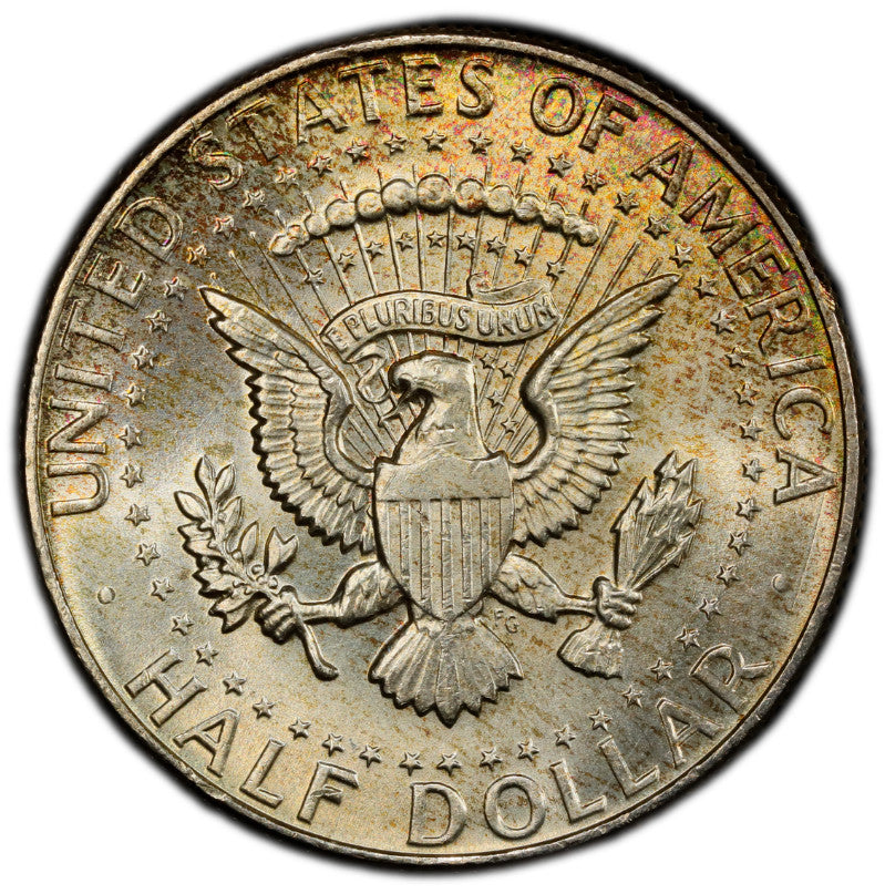Rainbow Toned 1964 P Silver MS 64 John F Kennedy Silver Half Dollar PCGS 294