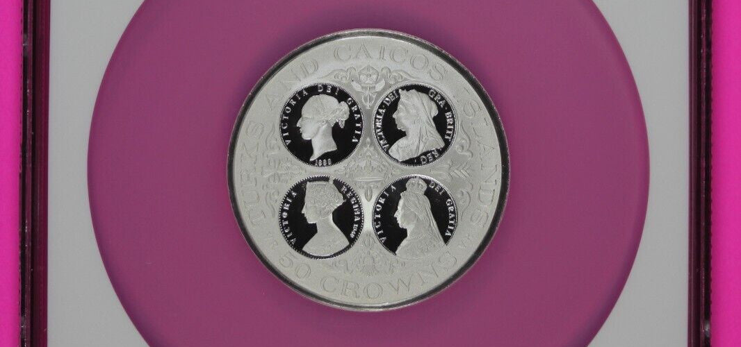 Top Pop Finest Known 1977 PF 69 Turks 50 Cr 4 Ages Of Victoria Silver NGC 7024