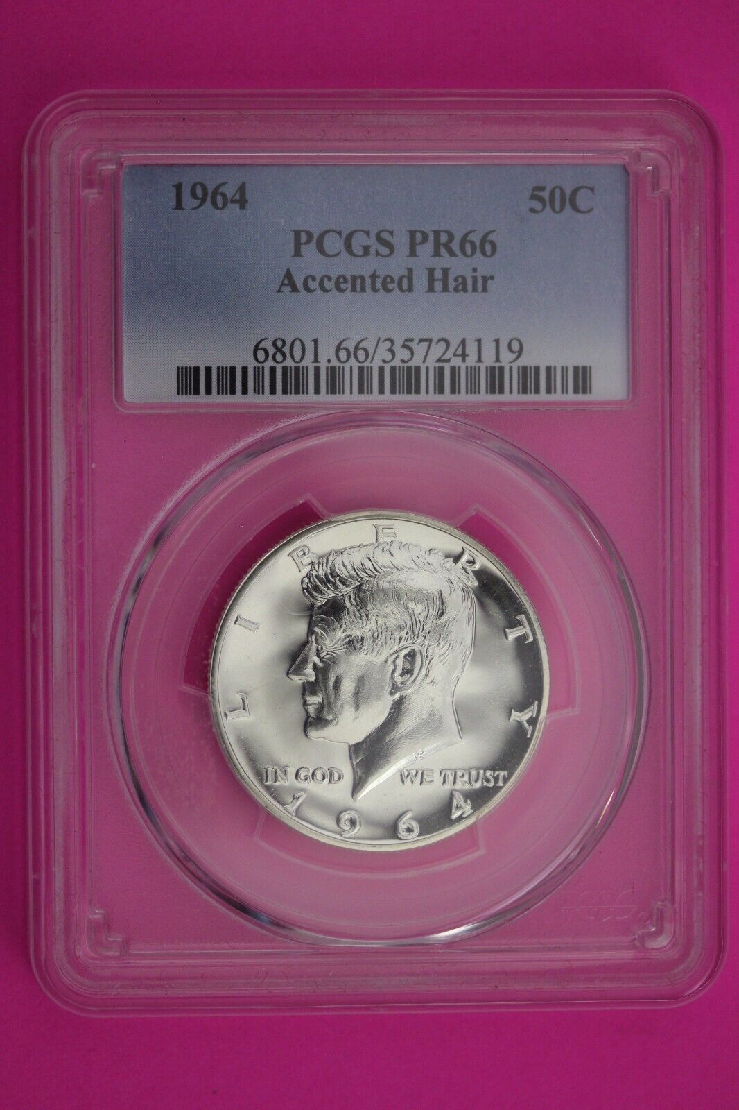 Accented Hair 1964 P PR 66 John Kennedy Half Dollar PCGS Slab Free Shipping 695
