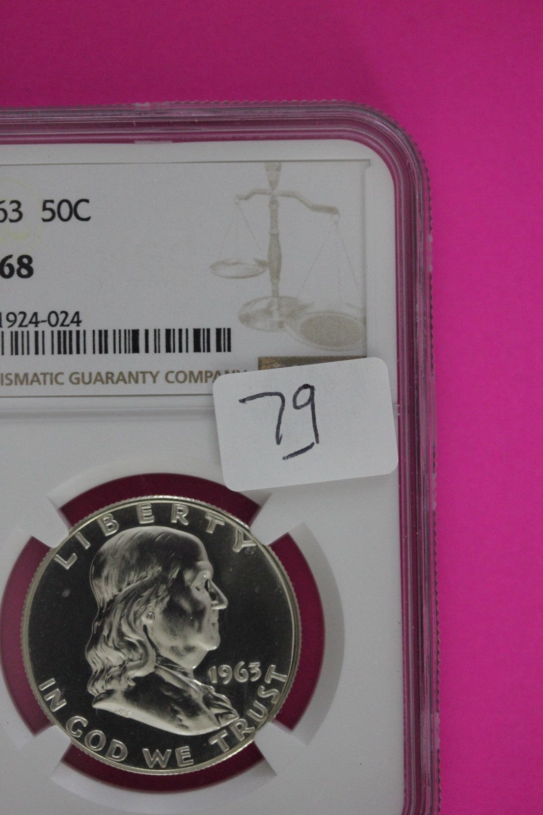1963 PF 68 Ben Franklin Silver Half Dollar NGC Certified Graded Authentic 79