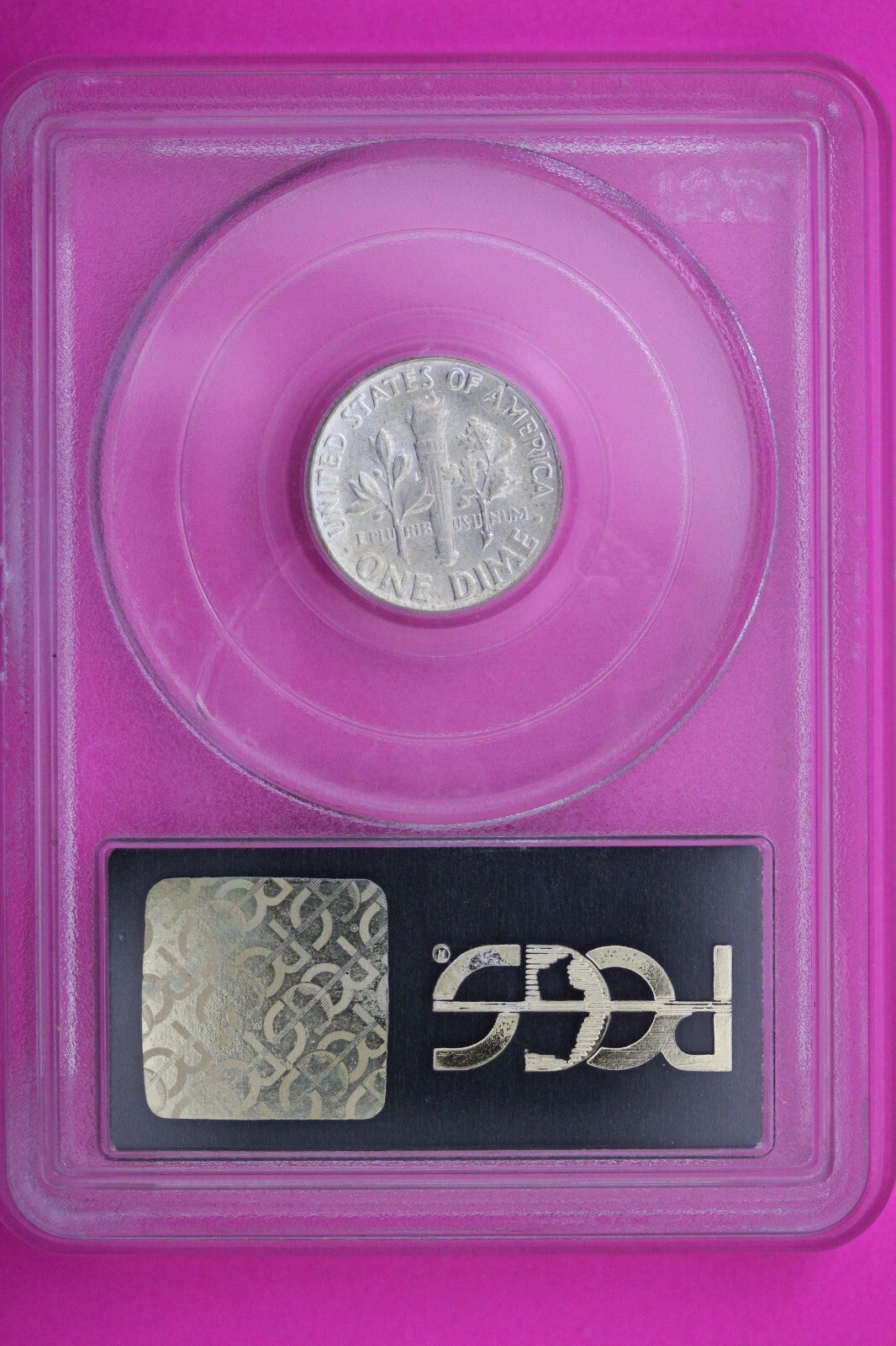 1964 P MS 64 Roosevelt Dime PCGS Green Label Sample Rattle Slab Silver Coin 387