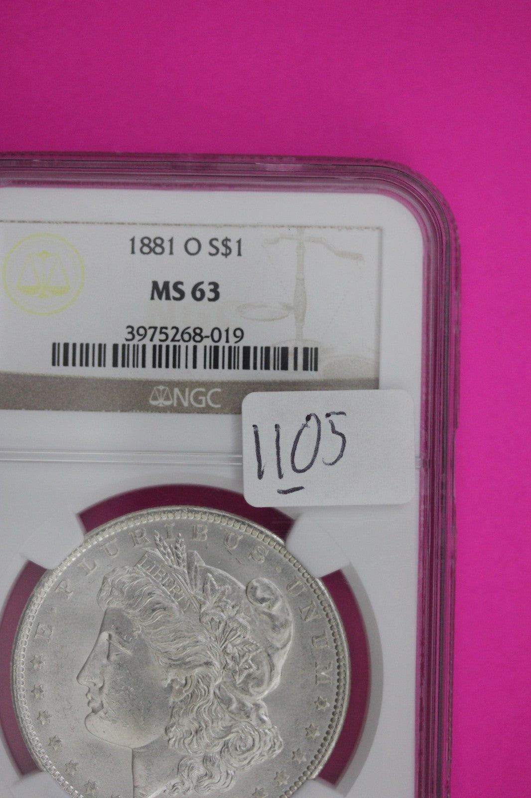 1881 O MS 63 Liberty Morgan Silver Dollar NGC Certified Graded Authentic 1105
