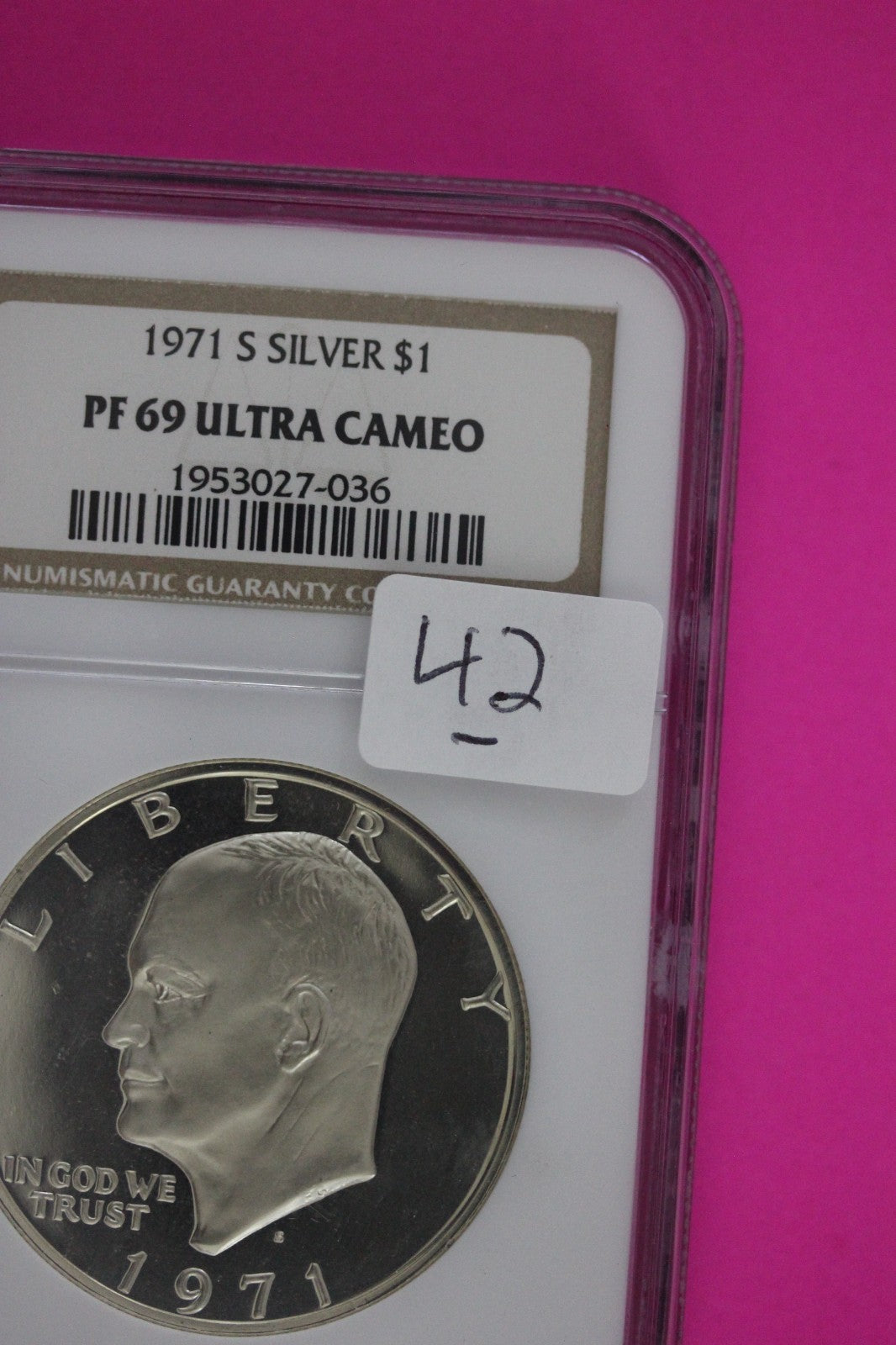 1971 S PR 69 UCAM Silver Ike Eisenhower Dollar NGC Certified Authentic Slab 42